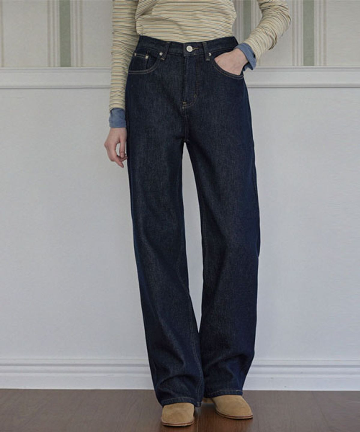 헤인트(HAINT) [후리스안감]PINO STRAIGHT WIDE FIT PANTS