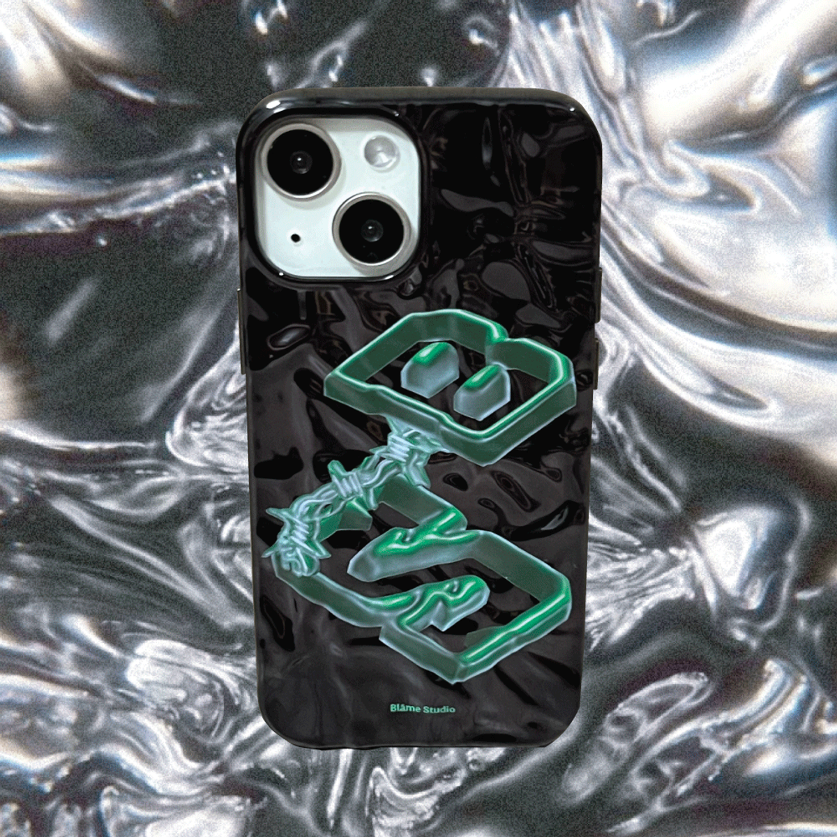 블레임 스튜디오(BLAMESTUDIO) BS logo black wavy case