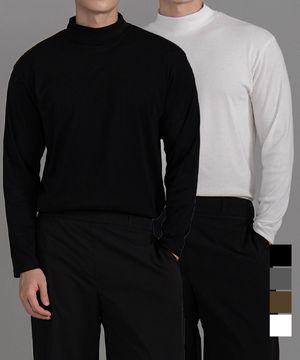 [2PACK] T2512 데일리 하프넥 목폴라 티셔츠