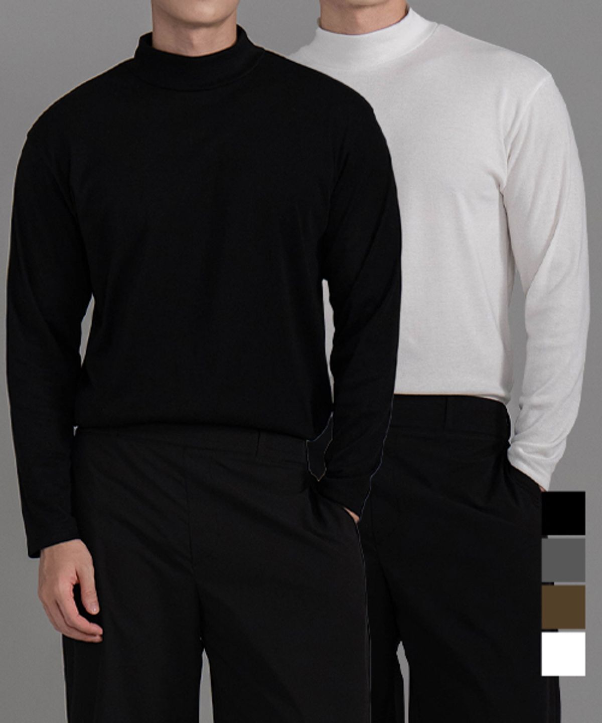 발리안트(VALIANT) [2PACK] T2512 데일리 하프넥 목폴라 티셔츠