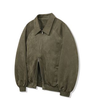 87-STAN057 나그랑 스웨이드 블루종 자켓 카키
