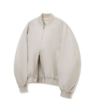 87-STAN060 미니멀 투웨이 레더 블루종 자켓 아이보리