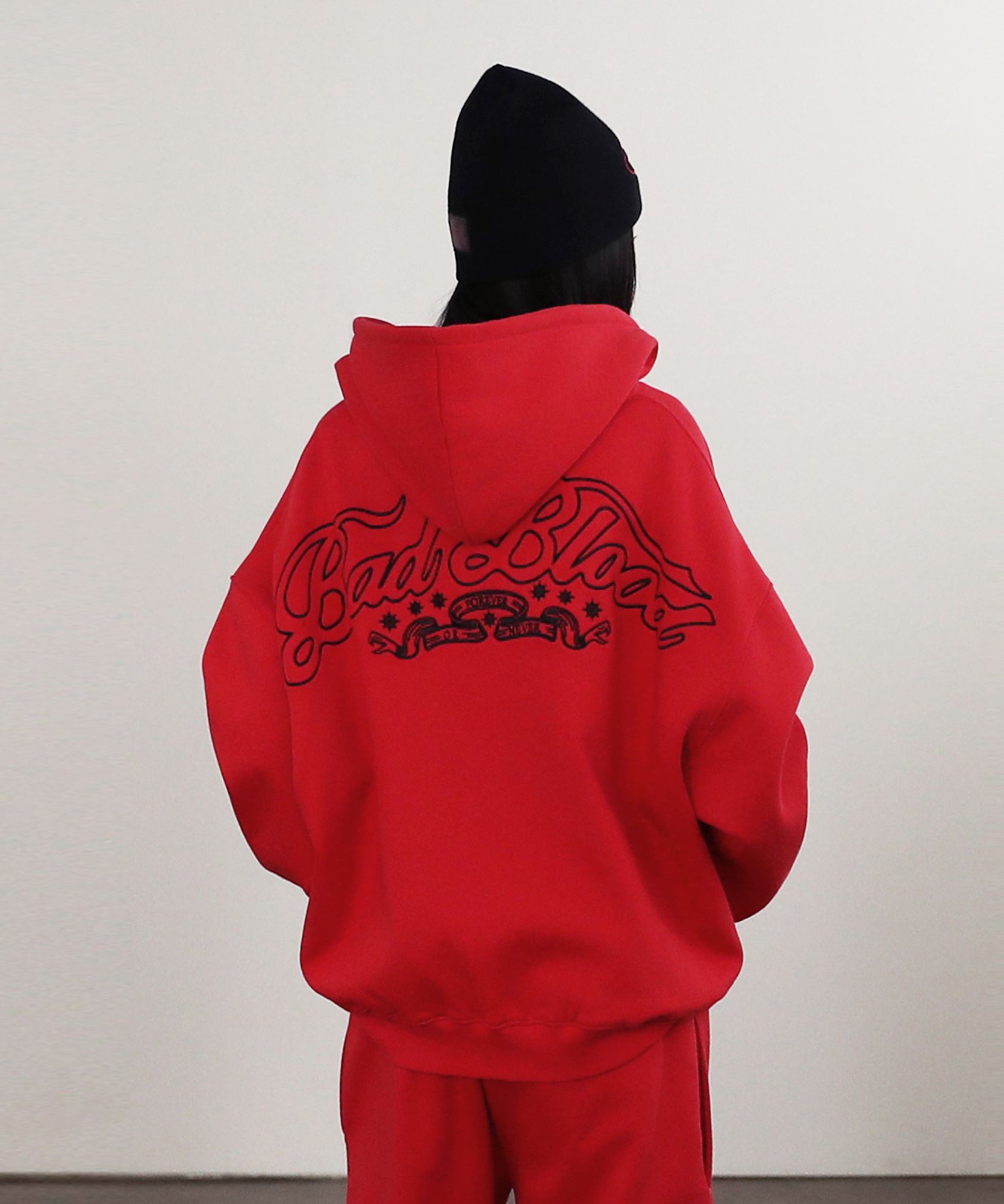 MUSINSA | BADBLOOD Mystic Capsule Hooded Zip-Up (Fleece) - Red