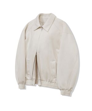 86-IRO328 라인 블루종 스웨이드 자켓 아이보리