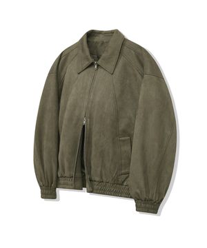 86-IRO328 라인 블루종 스웨이드 자켓 카키