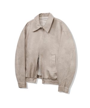 86-IRO334 빈티지 블루종 스웨이드 자켓 아이보리