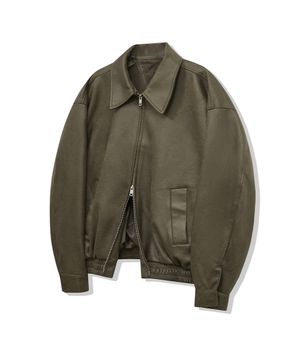 86-IRO334 빈티지 블루종 스웨이드 자켓 카키