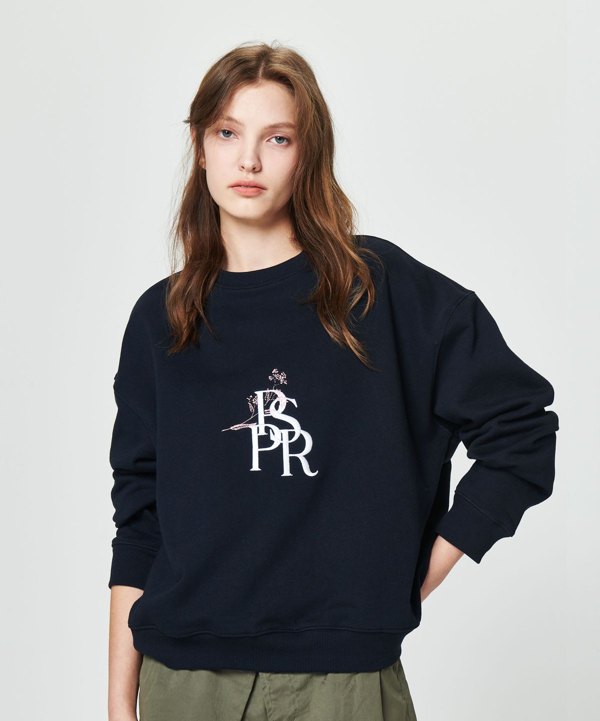 파스파르투(PASPARTU) PSPR FLOWER SWEATSHIRT [NAVY]