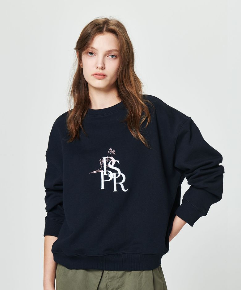 PSPR FLOWER SWEATSHIRT [NAVY]