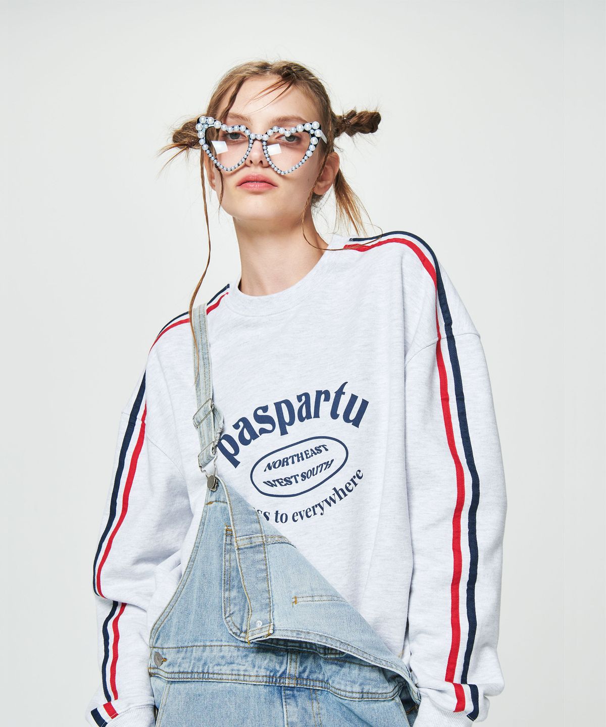 파스파르투(PASPARTU) NORTH EAST WEST SOUTH SWEATSHIRT [GREY]
