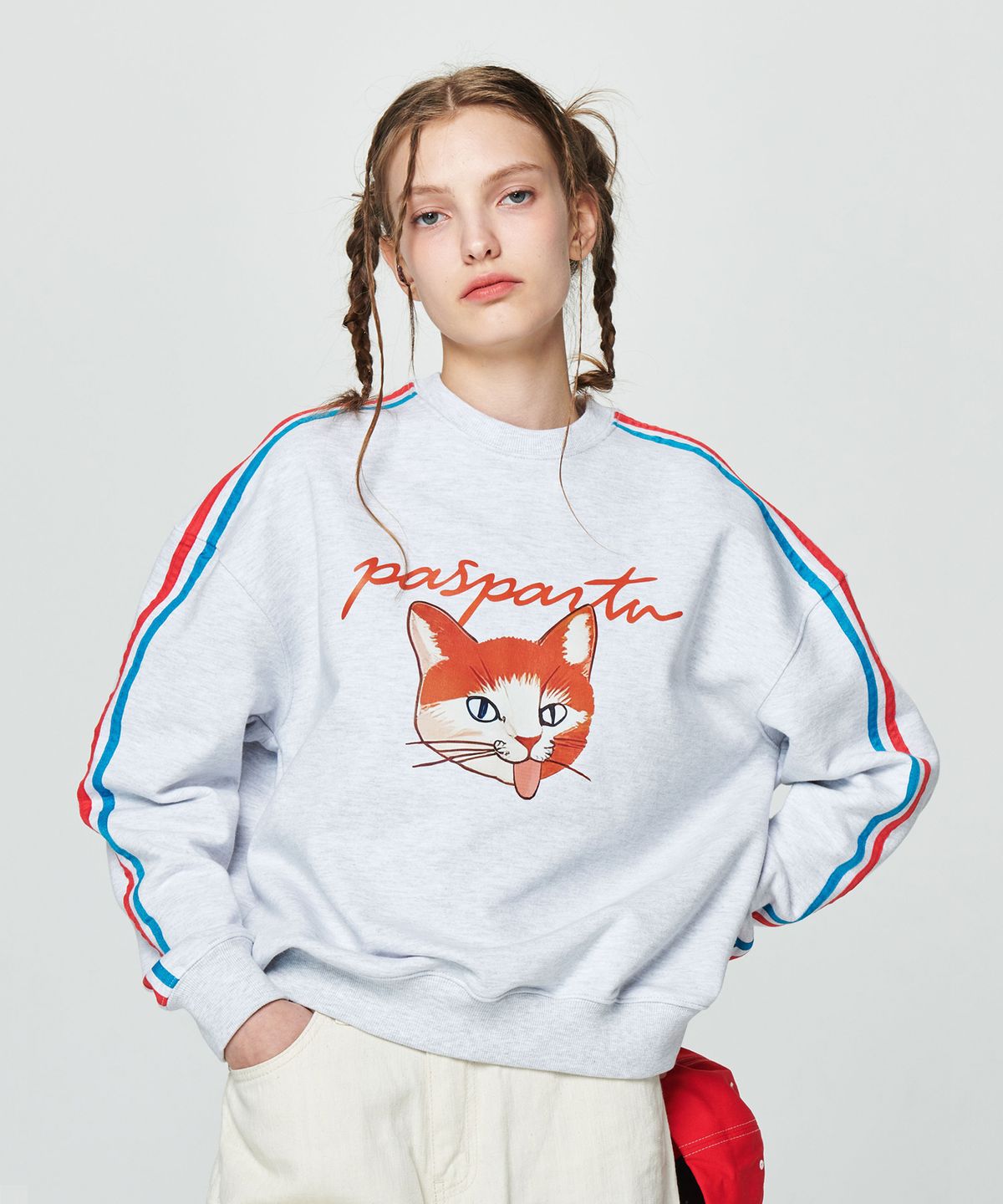 파스파르투(PASPARTU) LAZY CAT - COCCA SWEATSHIRT [GREY]