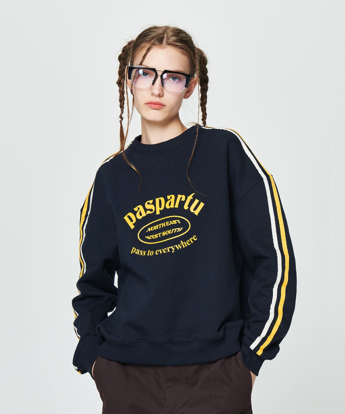 파스파르투(PASPARTU) NORTH EAST WEST SOUTH SWEATSHIRT [NAVY]