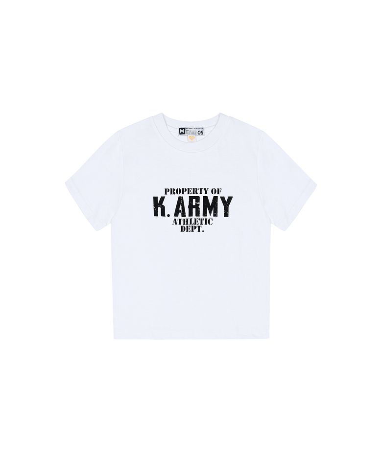W K.ARMY DETP 육군 크롭 반팔티