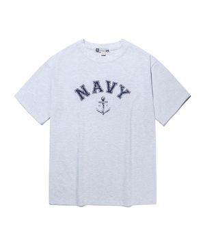 NAVY Anchor Crack 해군 오버핏 반팔티