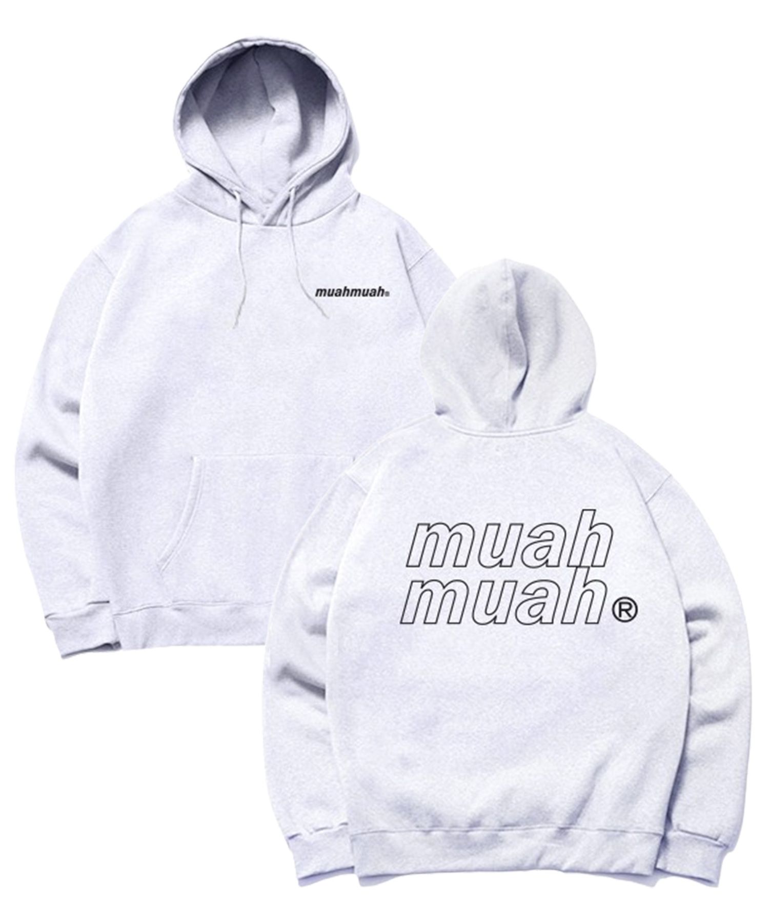 MUSINSA公式 | MUAHMUAH ポイントロゴオーバーサイズフードパーカー 
