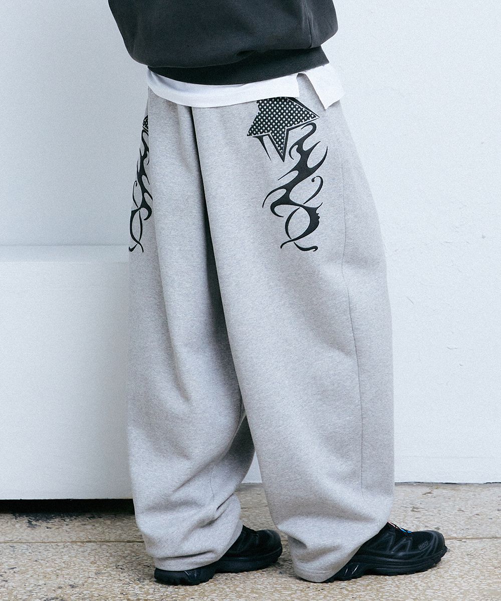 MUSINSA | GAKKAI UNIONS Nebula Sweat Balloon Pants Gray
