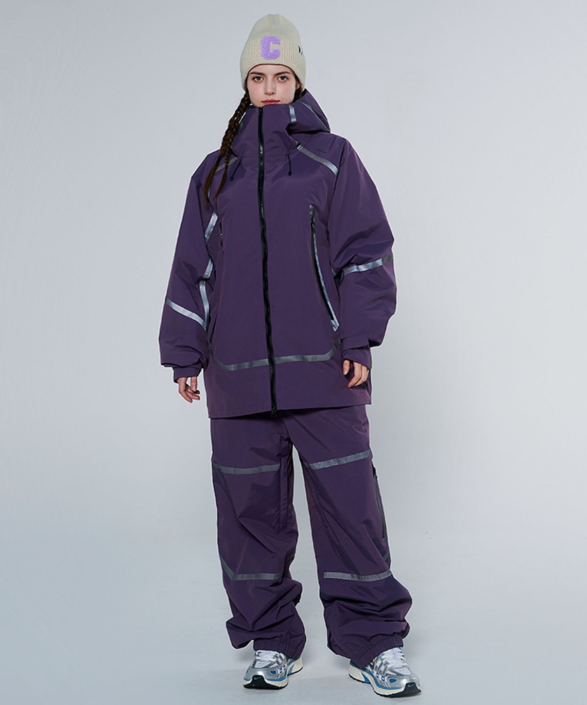 돌아우터웨어(DOLL OUTERWEAR) [DOLL X DUMDIDUM] 2425 베가 자켓&팬츠 보드복 세트 DARK PURPLE 남녀공용