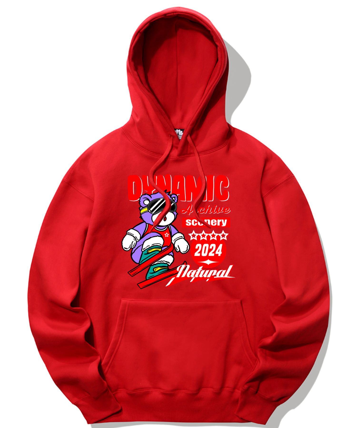 TRIPSHION SKI PLAYER BEAR グラフィック フーディー 9colors MUSINSA公式 | TRIPSHION SKI PLAYER BEAR GRAPHIC HOODIE - RED
