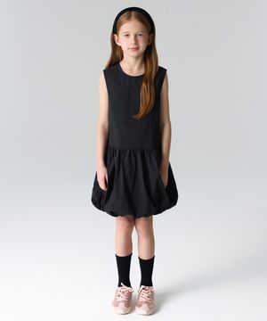 나일론 벌룬 미니 드레스 [블랙]