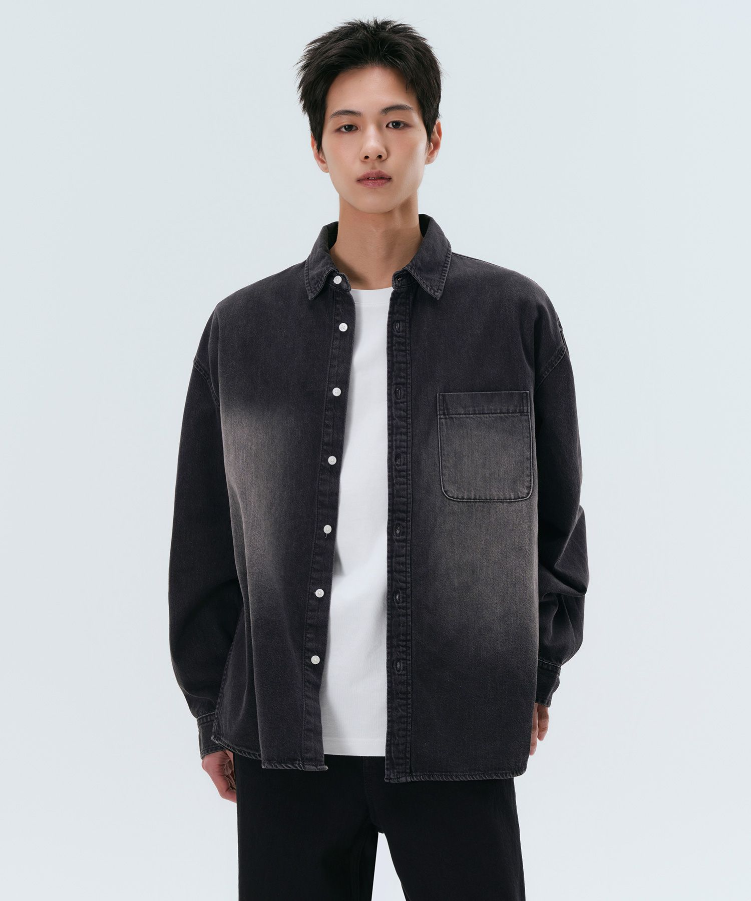 ★MUSINSA STANDARD★ Big brush oversized denim shirt washed MUSINSA | MUSINSA STANDARD Big Brush Oversized Denim Shirt