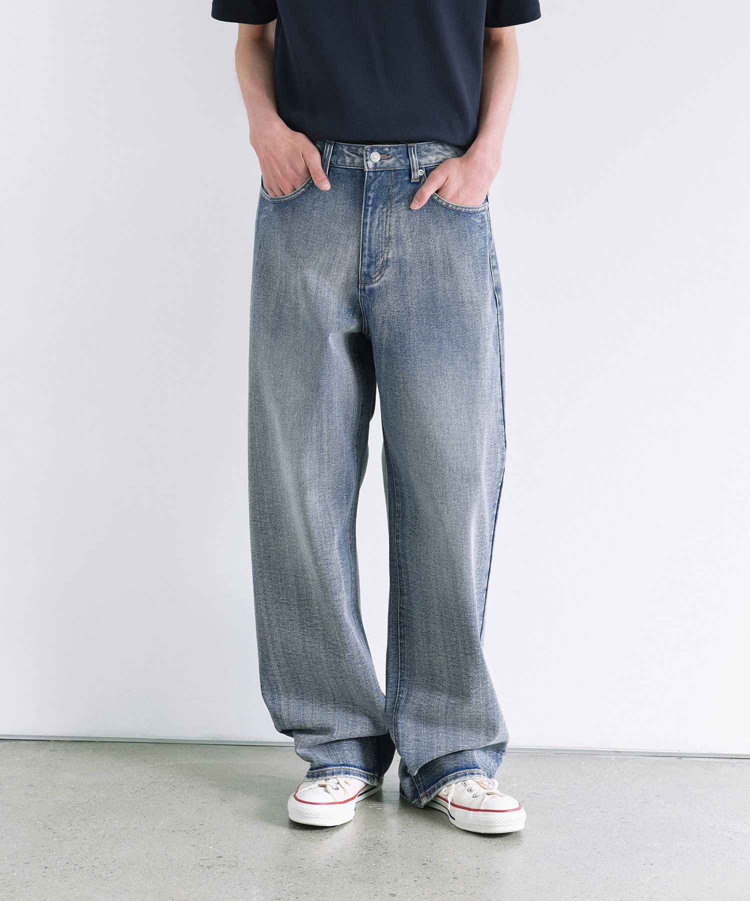 ★MUSINSA STANDARD★ Scrub washed wide denim pants light ind MUSINSA | MUSINSA STANDARD Scrub Washed Wide Denim Pants