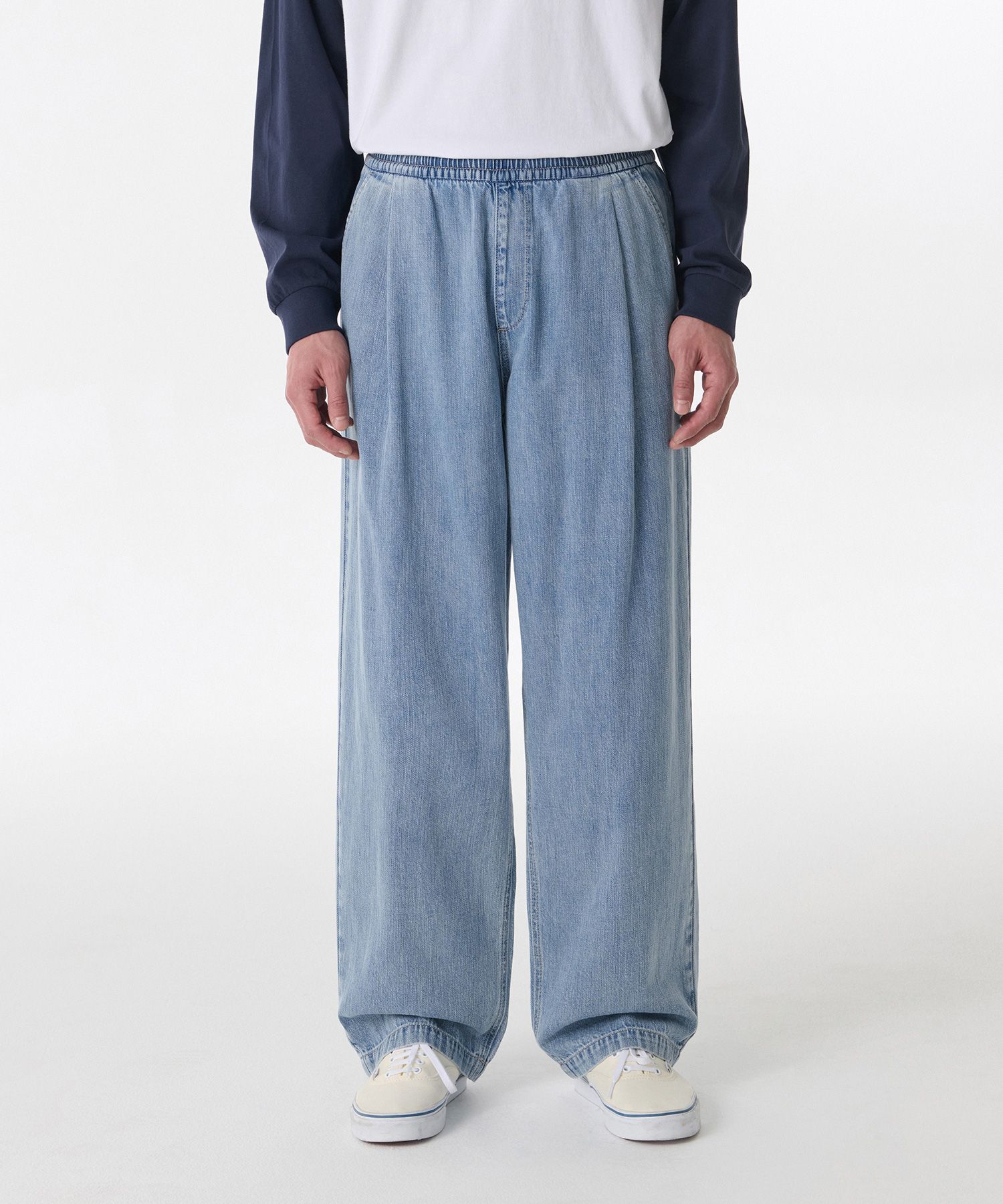 ★MUSINSA STANDARD★ Linen-like one-tuck wide banding denim MUSINSA | MUSINSA STANDARD Linen-like one-tuck wide banding
