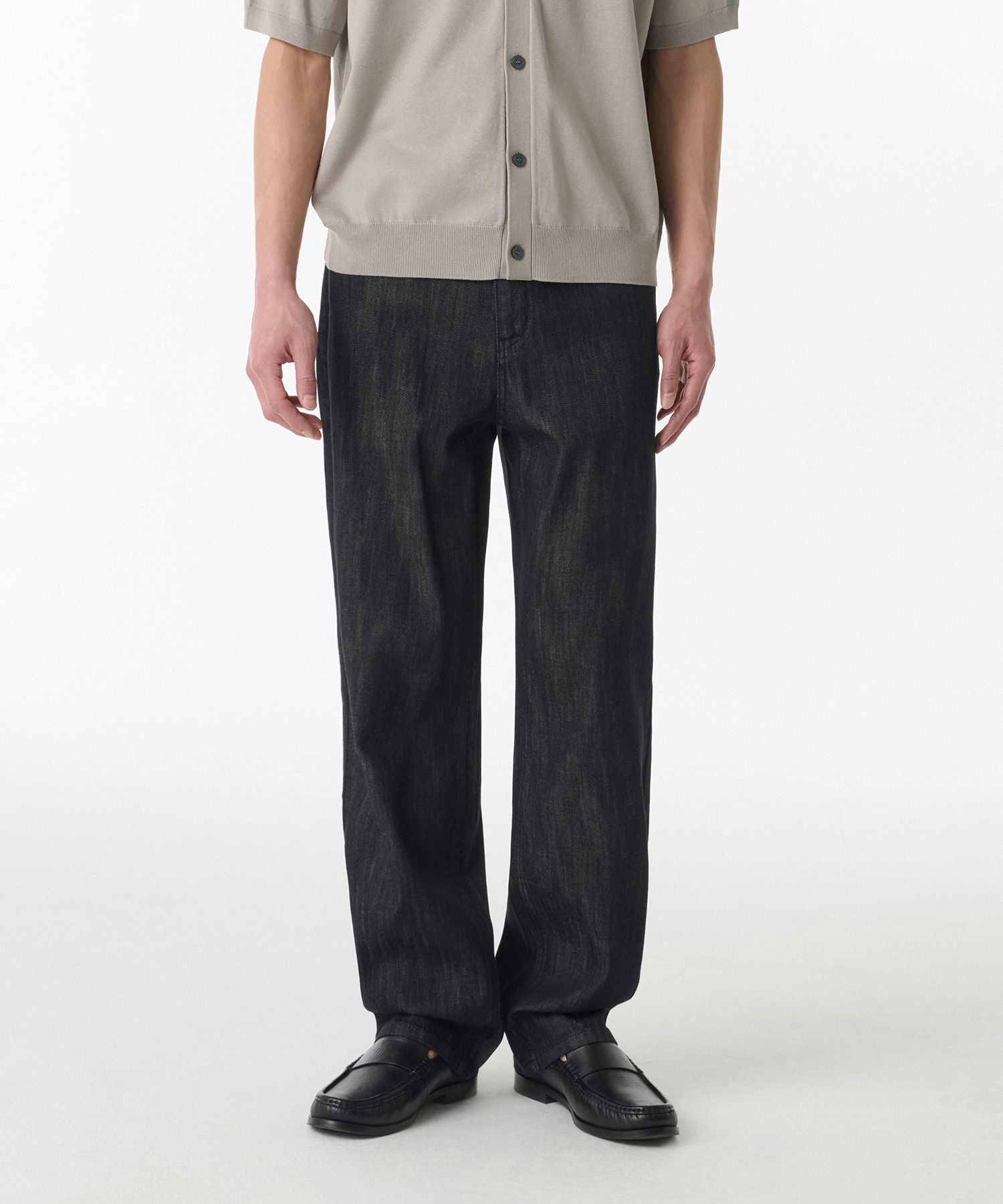 デニム・ジーパン MUSINSA STANDARD Straight Denim Slacks Low Black MMDNP104-AK MUSINSA | MUSINSA STANDARD [Cool Standard] Straight Denim