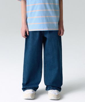 [쿨탠다드] 와이드 밴딩 데님 팬츠 [딥 인디고]