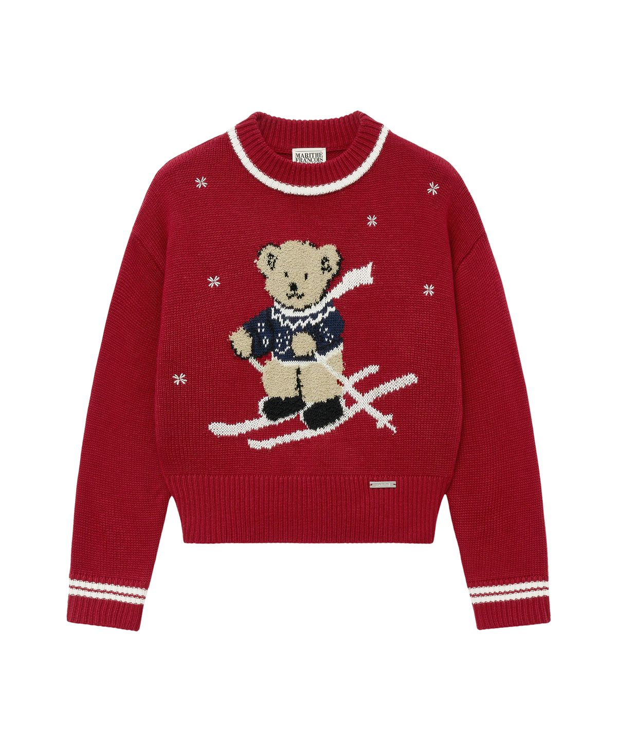마리떼 프랑소와 저버(MARITHÉ + FRANҪOIS GIRBAUD) W SKI BEAR CROP SWEATER red