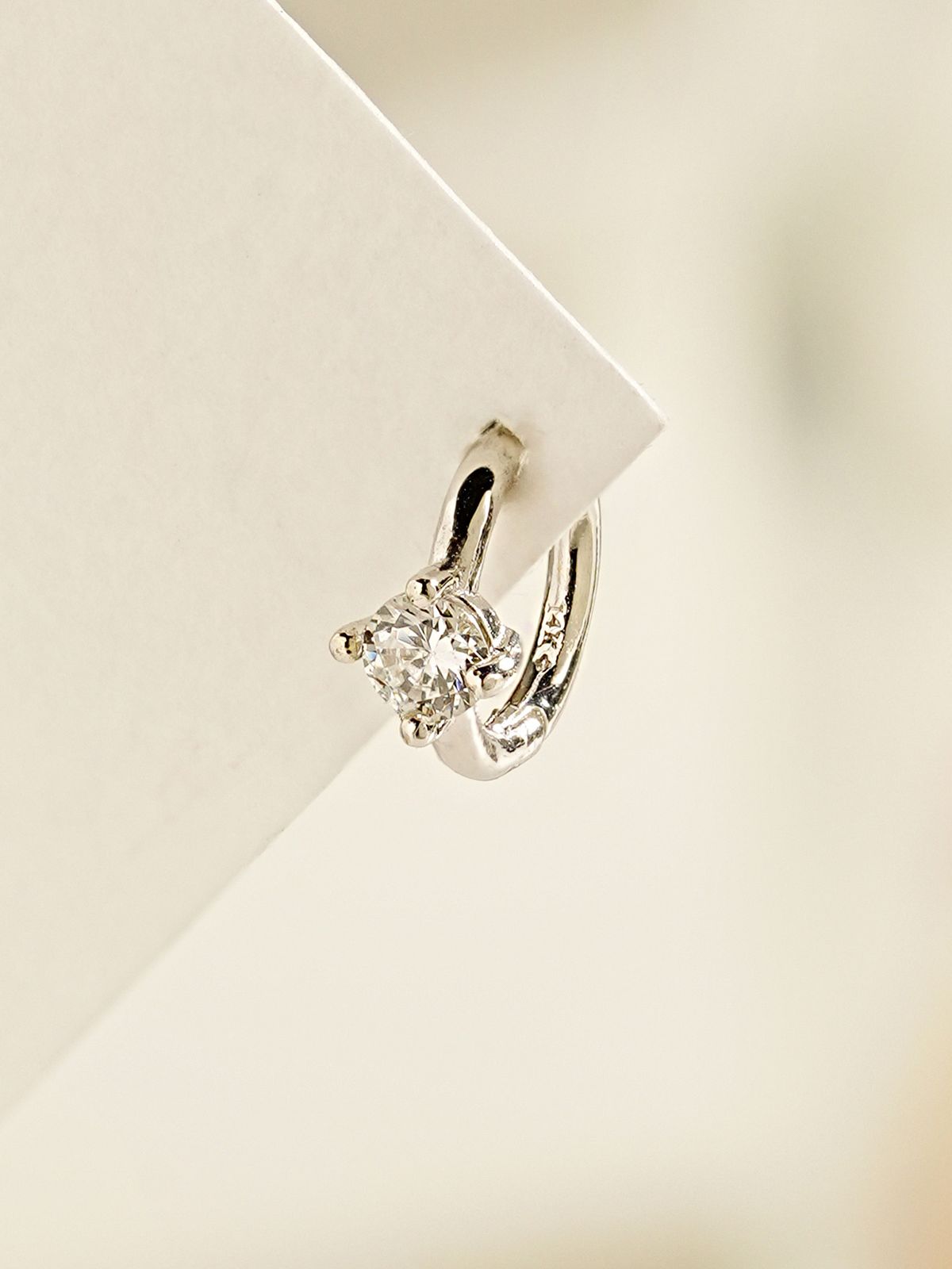 미니멀피어싱(MINIMALPIERCING) 14K 포인트 큐빅 세그먼트 링 피어싱 귀걸이