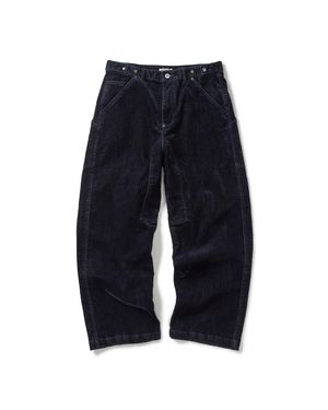 Velvet denim work pants / Dark navy
