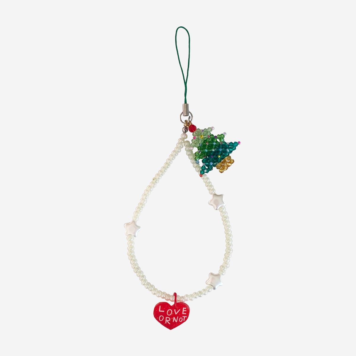 러브오낫(LOVE OR NOT) 비즈스트랩/키링앤톡 Christmas Tree-Mint Beads Strap/Keyring&Tok