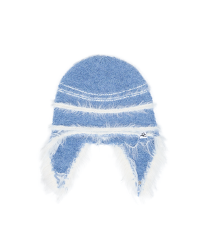 허그 귀도리 울 니트 트루퍼햇 블루