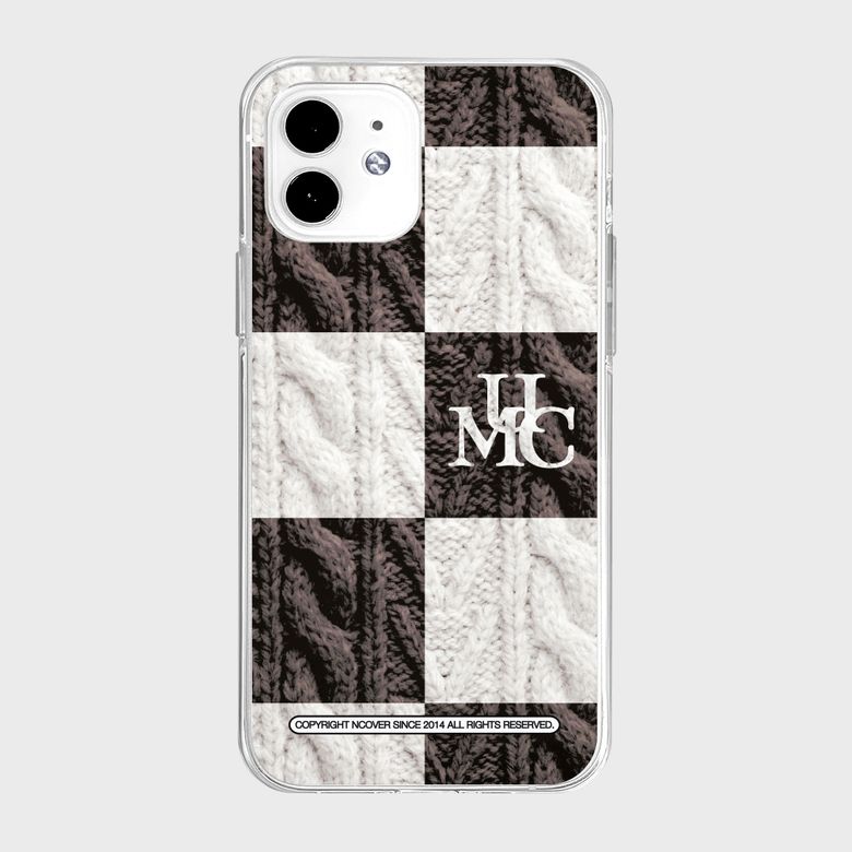 UMC KNIT CHECKERBOARD-BROWN(젤리)