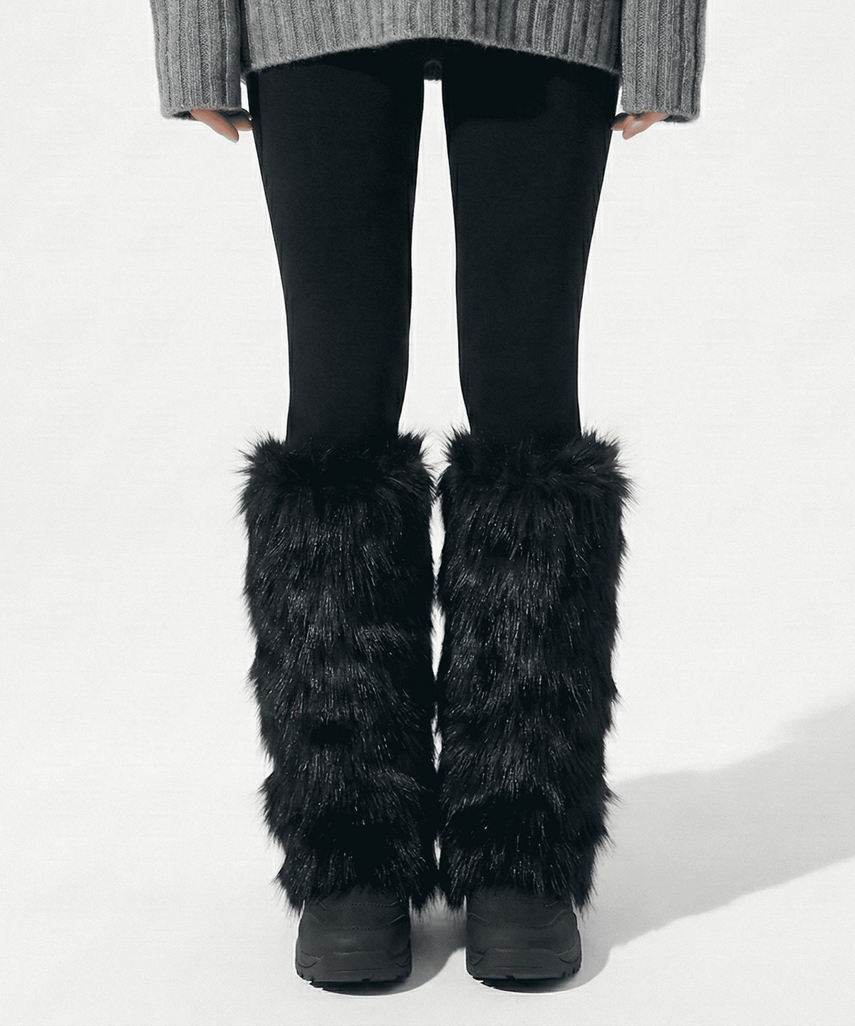 로맨틱타이거(ROMANTIC TIGER) basic fur leg  warmer(black)