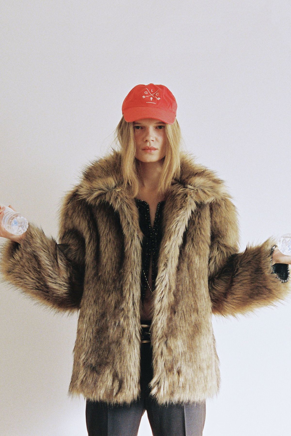 MUSINSA | DARED BROWN HAIRY FAUX FUR JACKET