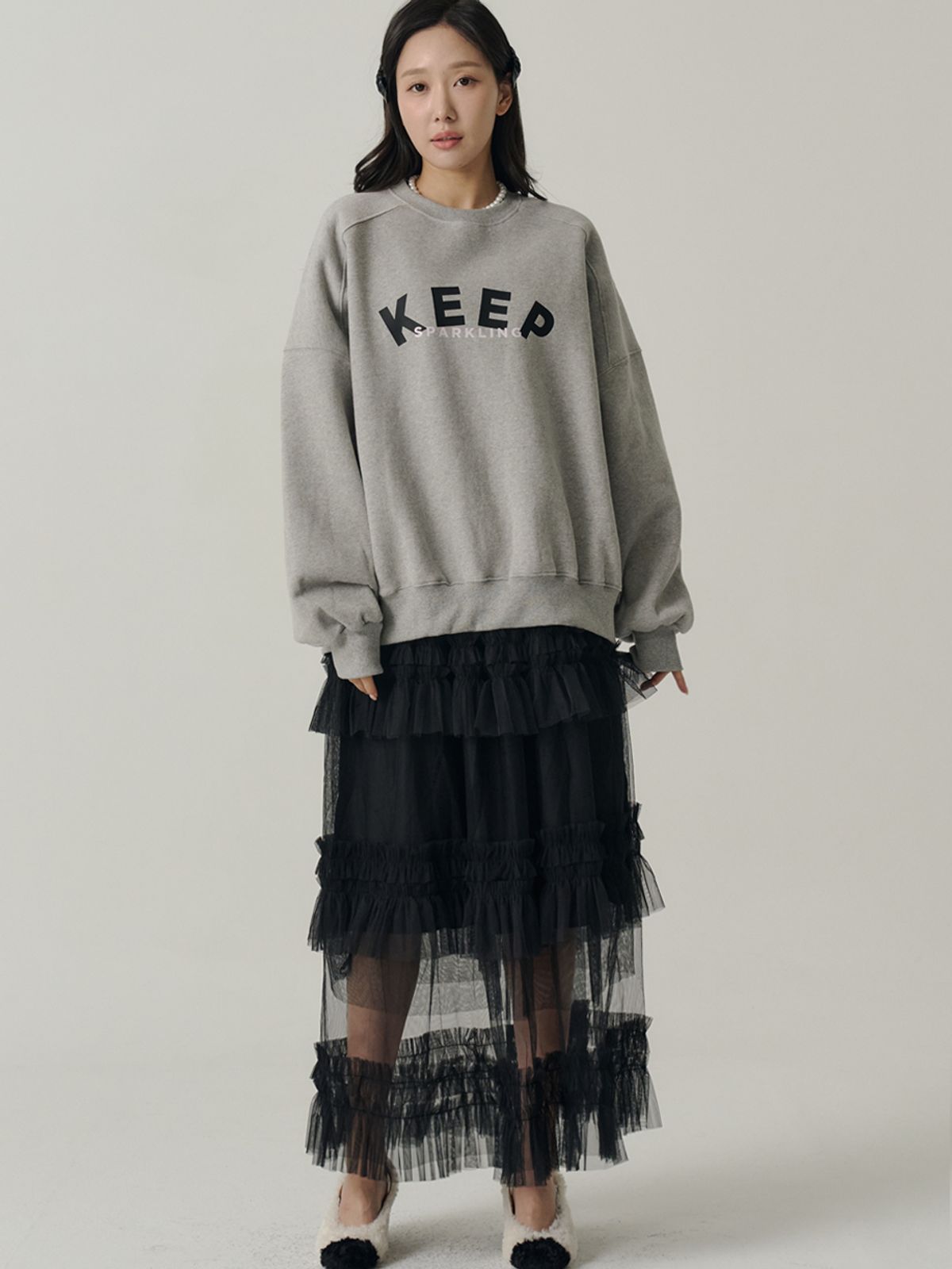 쏘리, 투 머치 러브(SORRY, TOO MUCH LOVE) Keep Sparkling Sweatshirt_Gray