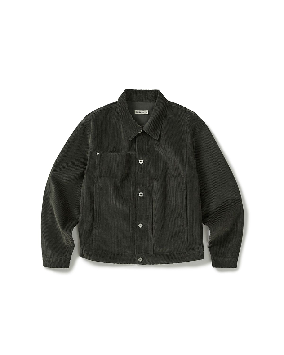 카락터(KARACTOR) Corduroy trucker jacket / Charcoal green