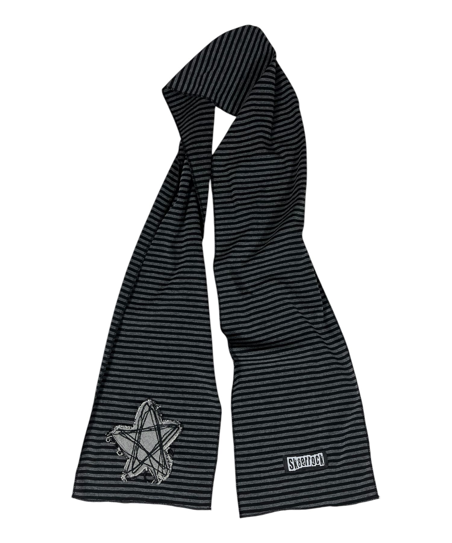 MUSINSA公式 | SK8ER ROCK Doodle Star Stripe Muffler ((Gray))