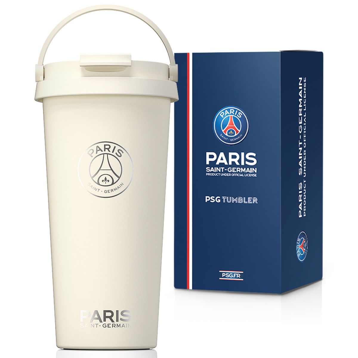 파리 생제르맹(PSG) PSG 스페셜 에디션 원터치 클립 텀블러 550ml - 아이보리