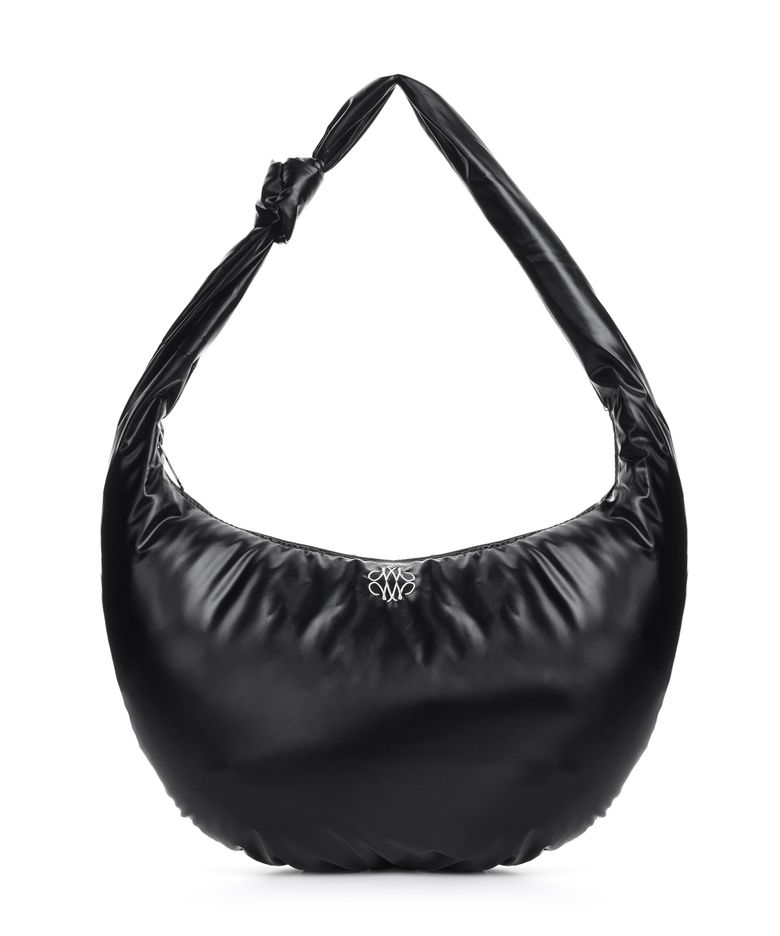 NICOLE GLOSSY SHOULDER KNOT BAG_BLACK