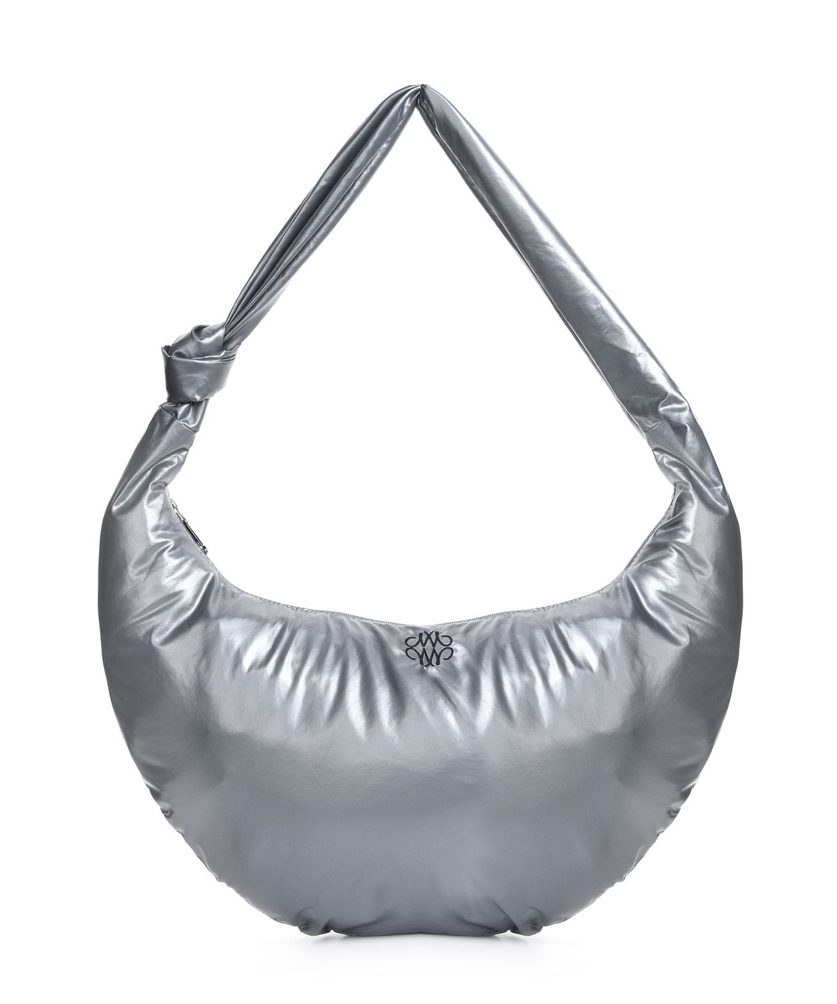 닉앤니콜(NICK&NICOLE) NICOLE GLOSSY SHOULDER KNOT BAG_SILVER