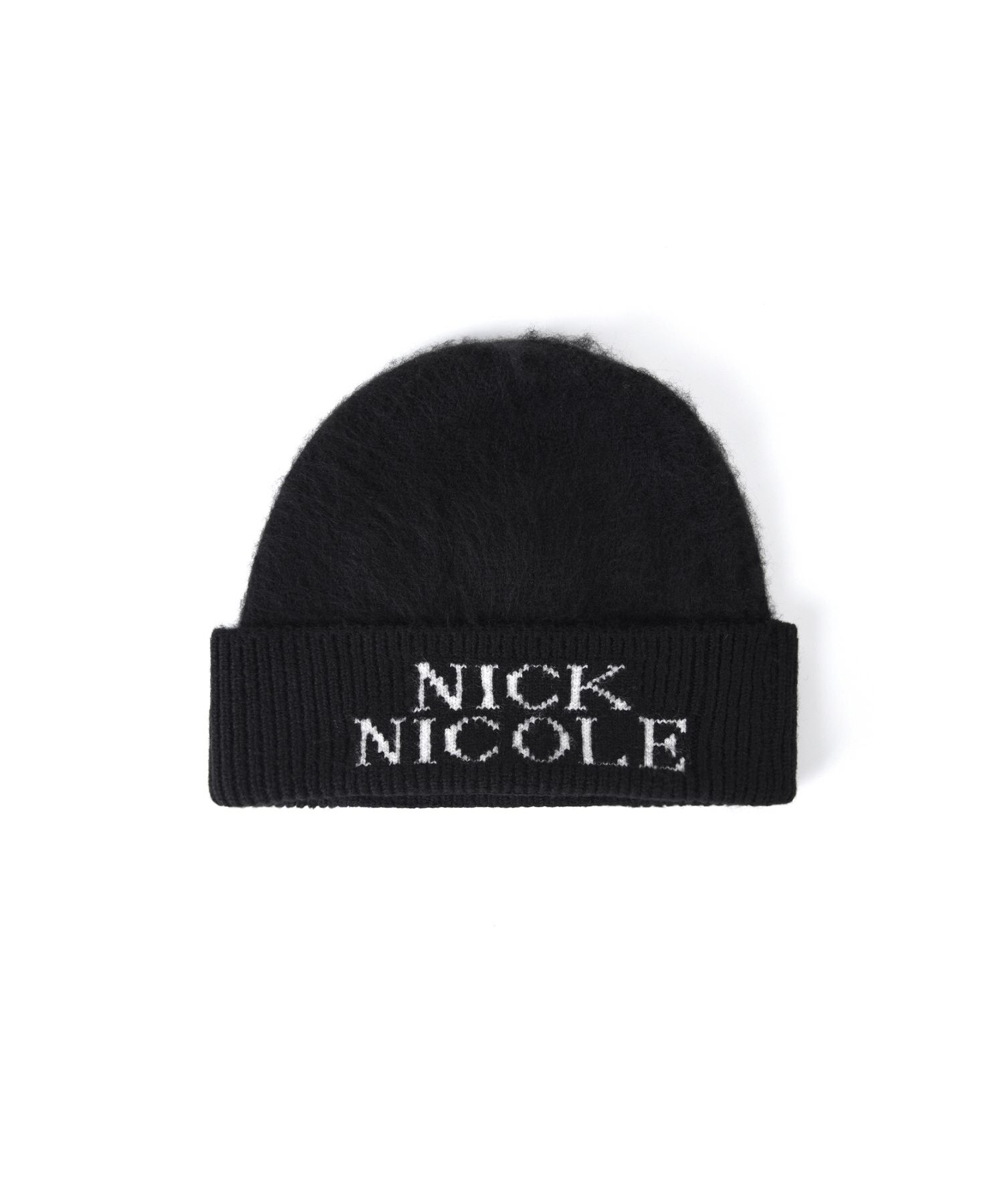 ニットキャップ・ビーニー [NICK&NICOLE] CASHMERE LETTERING JAQUARD BEANIE_ BLACK MUSINSA | NICK&NICOLE NICOLE MIXED JAQUARD BEANIE_BLACK