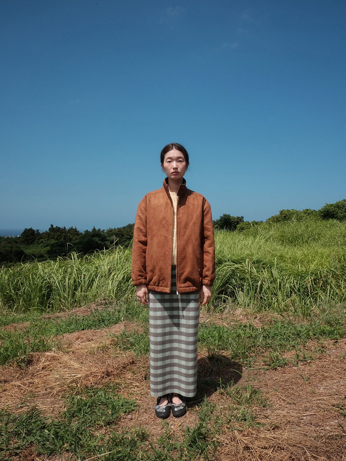 리플레인(REPLAIN) 포우 스웨이드 점퍼_카멜