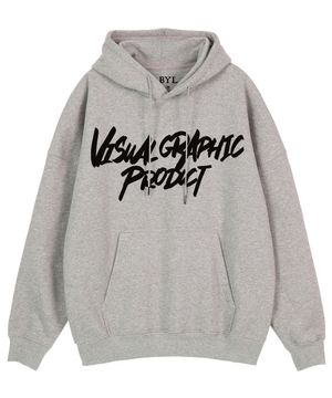 그래피티 로고 후드 그레이
