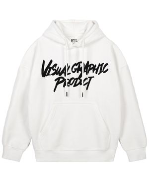 그래피티 로고 후드 화이트