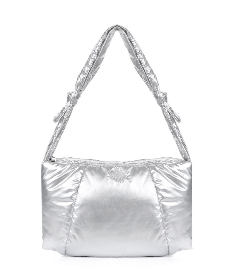 [문가영 착용] NICOLE SQUARE SHOULDER PADDING BAG_SILVER