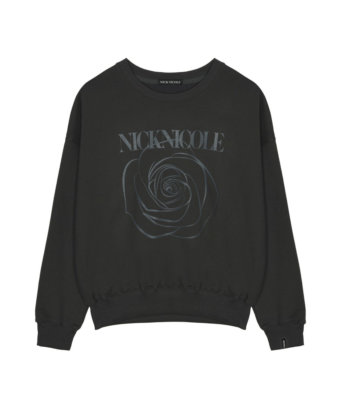 닉앤니콜(NICK&NICOLE) NICOLE ROSE PRINTING SWEATSHIRT_CHARCOAL