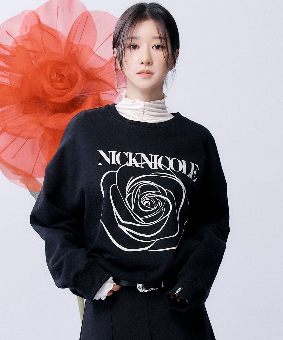 닉앤니콜(NICK&NICOLE) NICOLE ROSE PRINTING SWEATSHIRT_12 COLOR