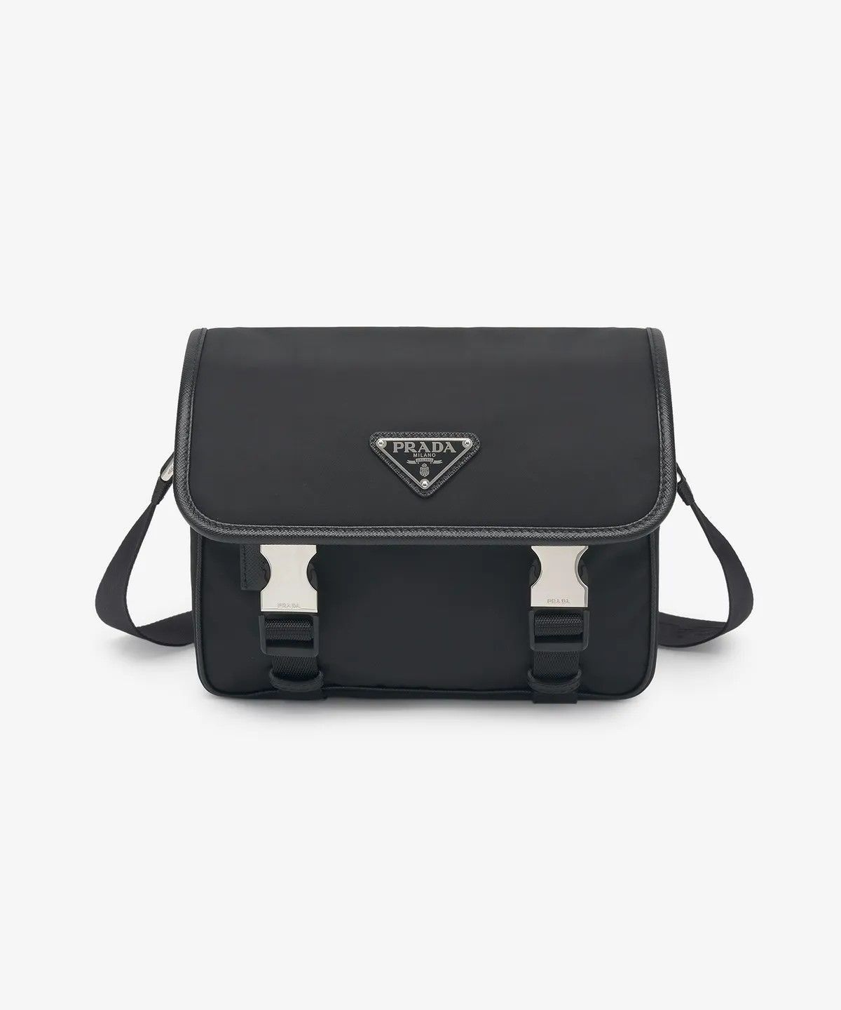 ★PRADA★ Re-Nylon and Saffiano Shoulder Bag Black 2VD0342DM Black Re-nylon And Saffiano Leather Shoulder Bag | PRADA